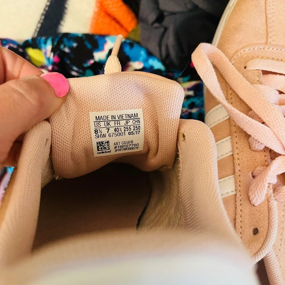 Ballet Baby Pink Adidas Shoes Gym Walking Casual Athleisure 8.5 tennis sneakers - Picture 3 of 7